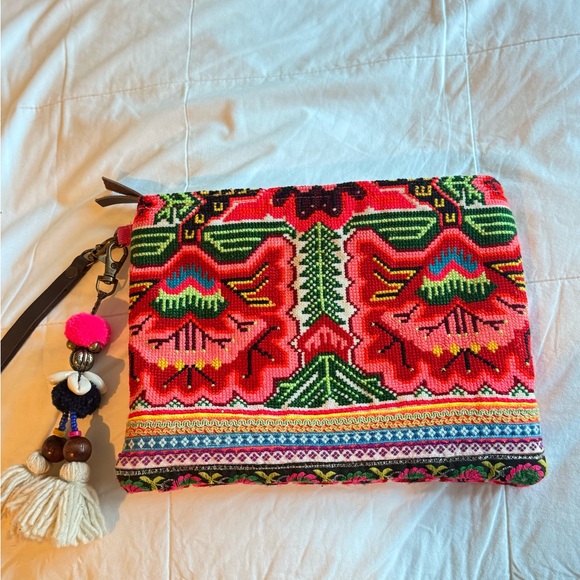 Vibrant Embroidered Clutch - Picture 1 of 5